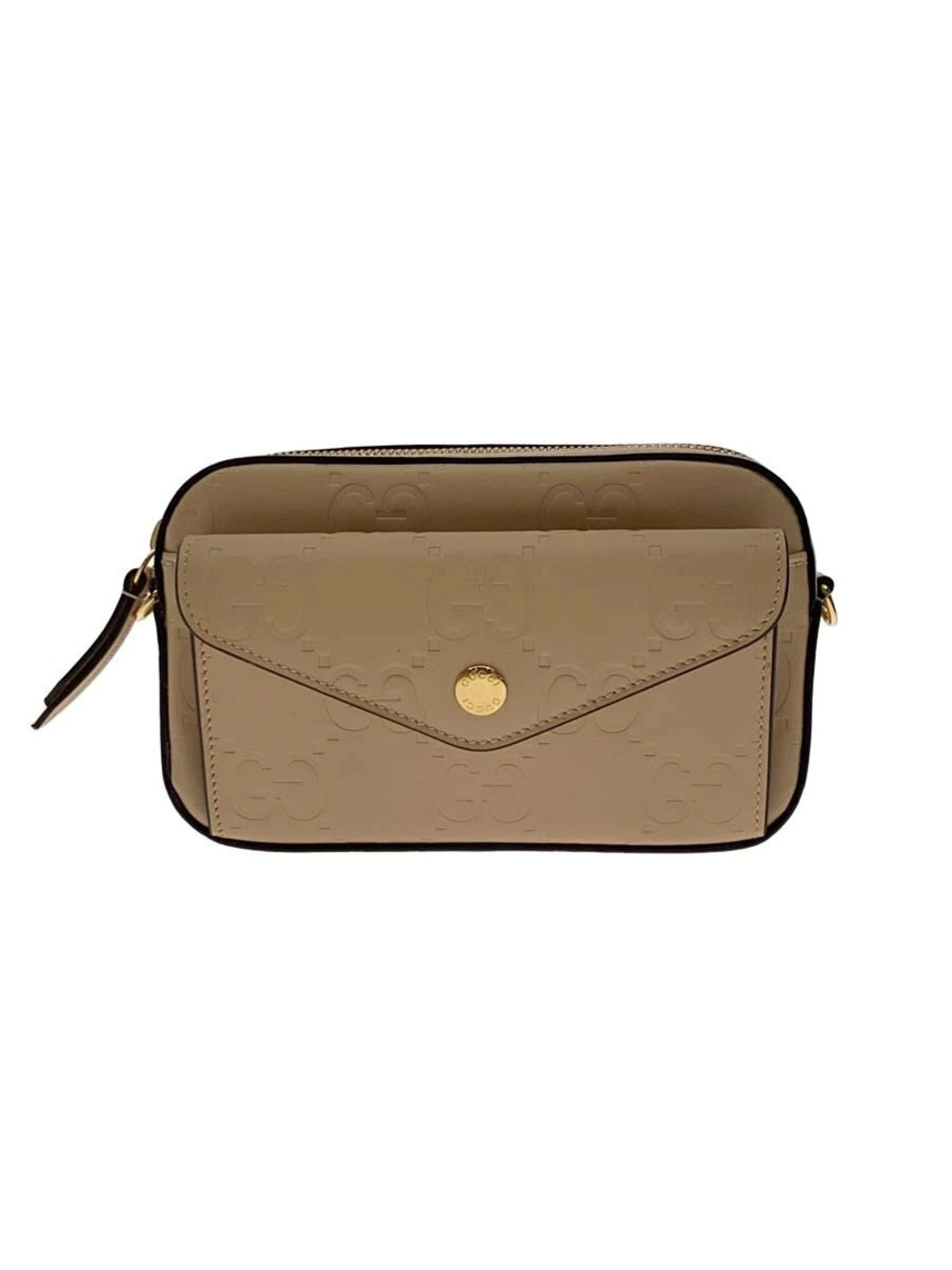 Gucci beige Pink Jumbo GG embossed Chain Crossbody Bag